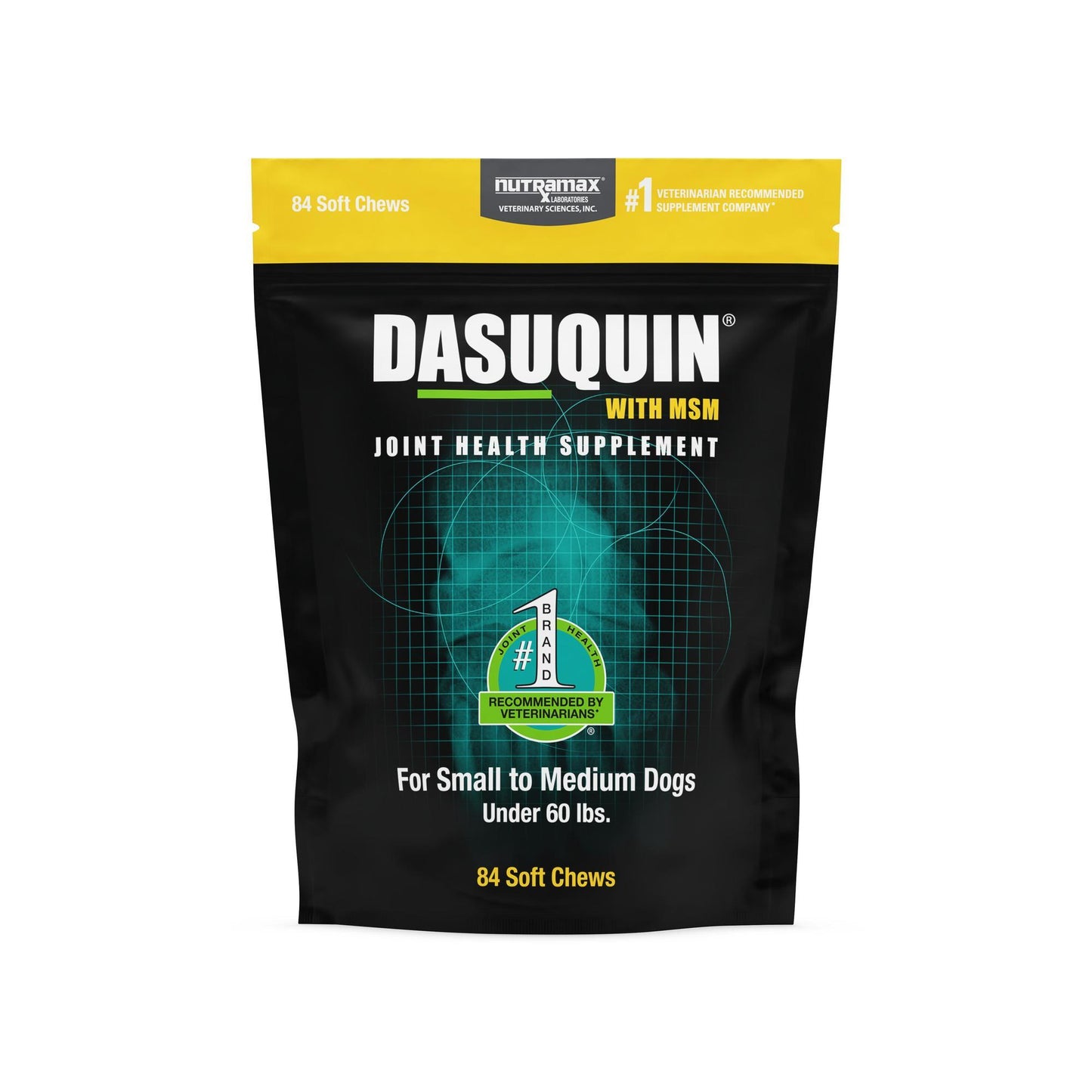 nutramax dasuquin with msm for small to medium dogs, joint health supplement, soft chews, 84 count