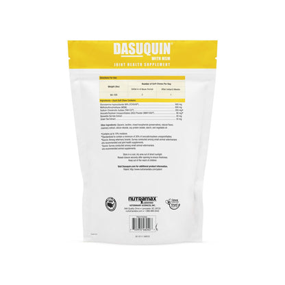 Nutramax Dasuquin with MSM for Large Dogs 60lbs and Over, Joint Health Supplement, Soft Chews, 84 Count