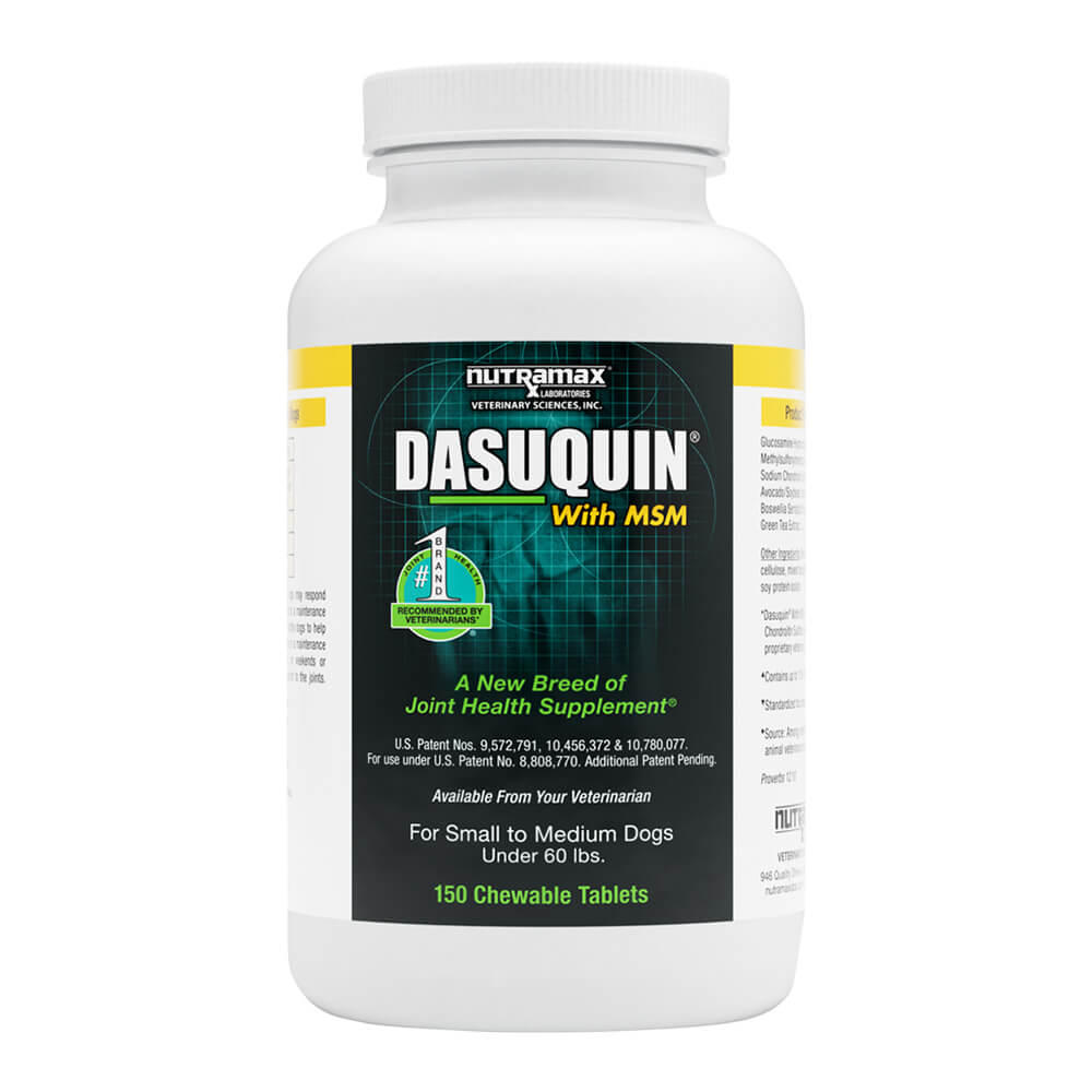 nutramax dasuquin with msm for small to medium dogs, joint health supplement, chewable tablets, 150 count
