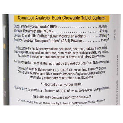 Nutramax Dasuquin with MSM for Small to Medium Dogs, Joint Health Supplement, Chewable Tablets, 84 Count