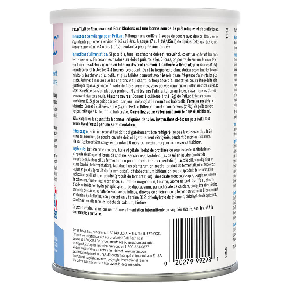 petlac kitten milk replacement powder  10.5 oz