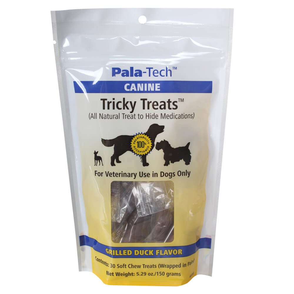 pala-tech tricky treats soft chews for dogs, duck, 30 ct