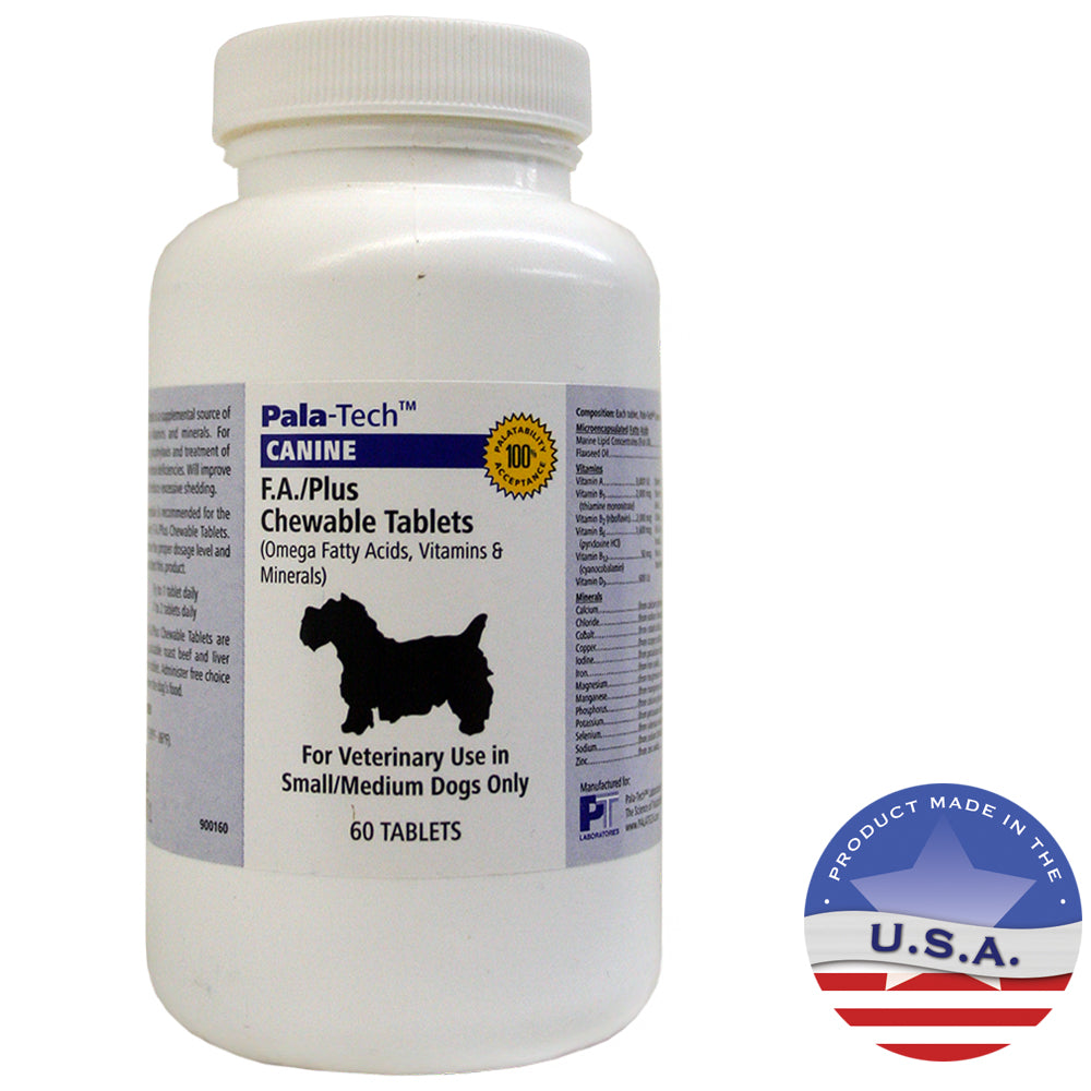 pala-tech canine f.a./plus for small & medium dogs, 60 ct