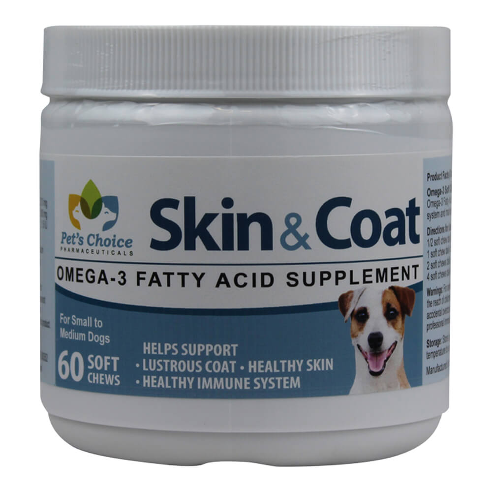 skin & coat omega 3 soft chews, small to med dogs, 60 ct