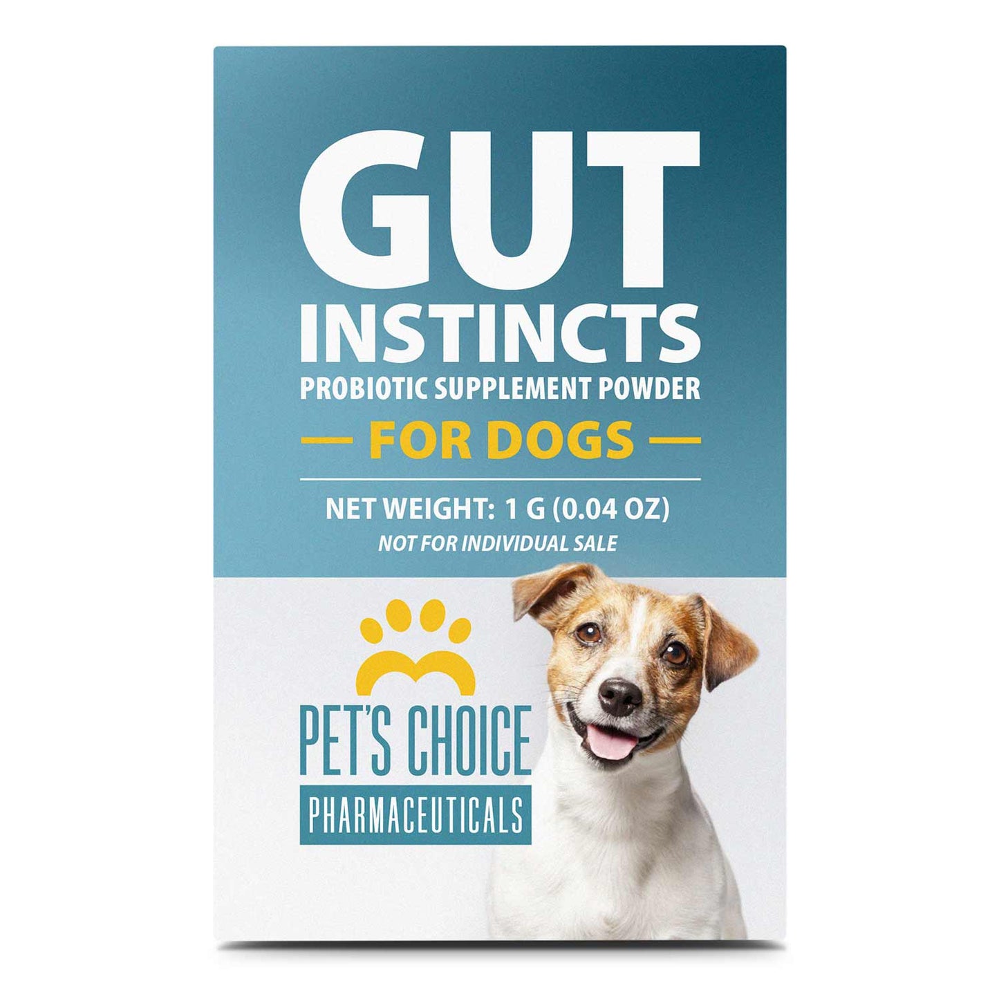 pet's choice gut instincts probiotic supplement powder packets for dogs, 30 ct, veterinary formulated dog probiotics with vitamins for gut health, digestive balance, diarrhea support, chicken flavor
