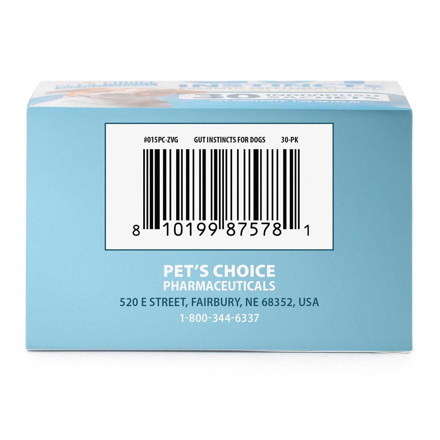 pet's choice gut instincts probiotic supplement powder packets for dogs, 30 ct, veterinary formulated dog probiotics with vitamins for gut health, digestive balance, diarrhea support, chicken flavor