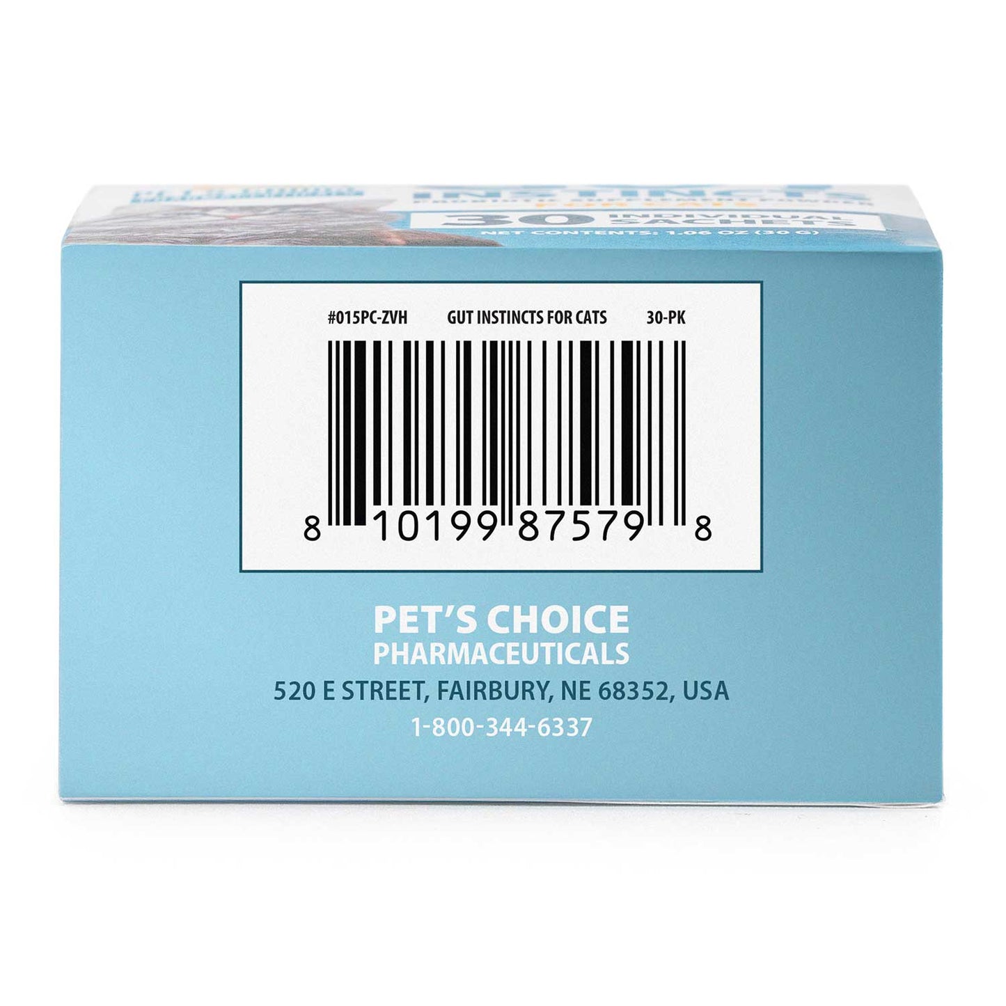 pet's choice gut instincts probiotic supplement powder packets for cats, 30 ct, veterinary formulated cat probiotics with vitamins for gut health, digestive balance, diarrhea support, chicken flavor