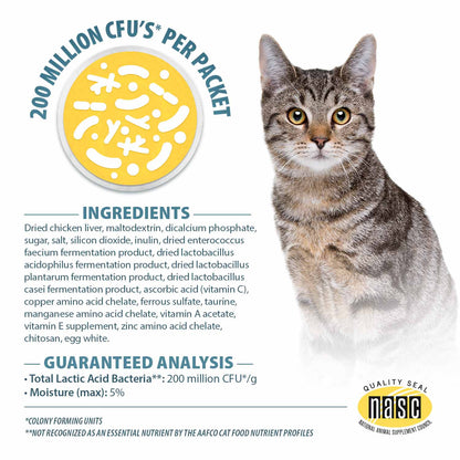 Pet's Choice Gut Instincts Probiotic Supplement Powder Packets for Cats, 30 ct, Veterinary Formulated Cat Probiotics with Vitamins for Gut Health, Digestive Balance, Diarrhea Support, Chicken Flavor