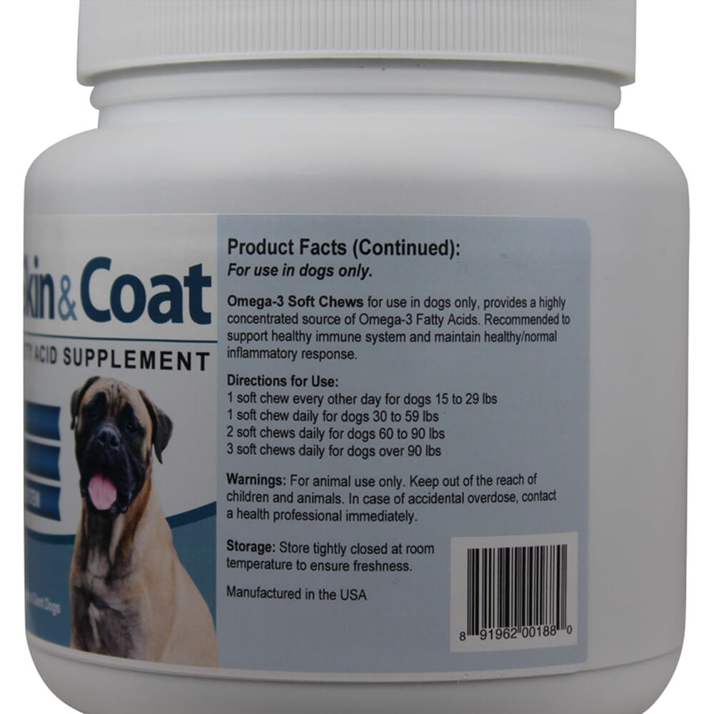 skin & coat omega 3 soft chews, large to giant dogs, 90 ct