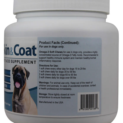 Skin & Coat Omega 3 Soft Chews, Large to Giant Dogs, 90 ct