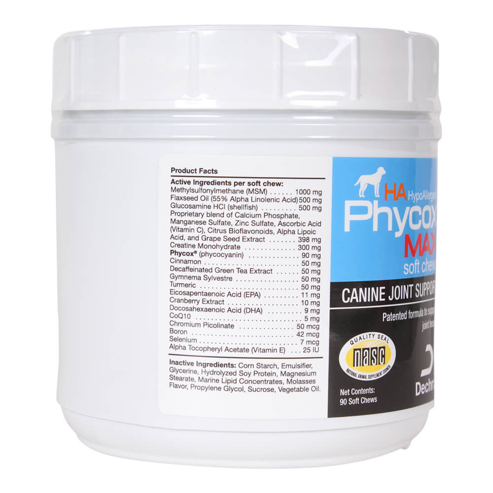 phycox max hypoallergenic (ha) dog joint supplement soft chews, 90 ct