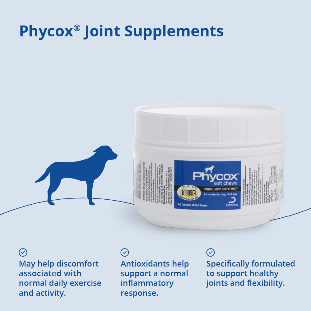 phycox canine joint support soft chews, 60 ct