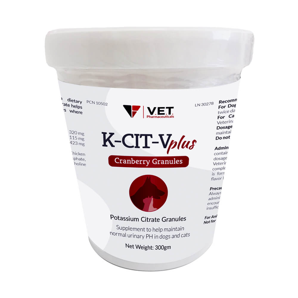 k-cit-v plus cranberry 300 gm granules for dogs and cats