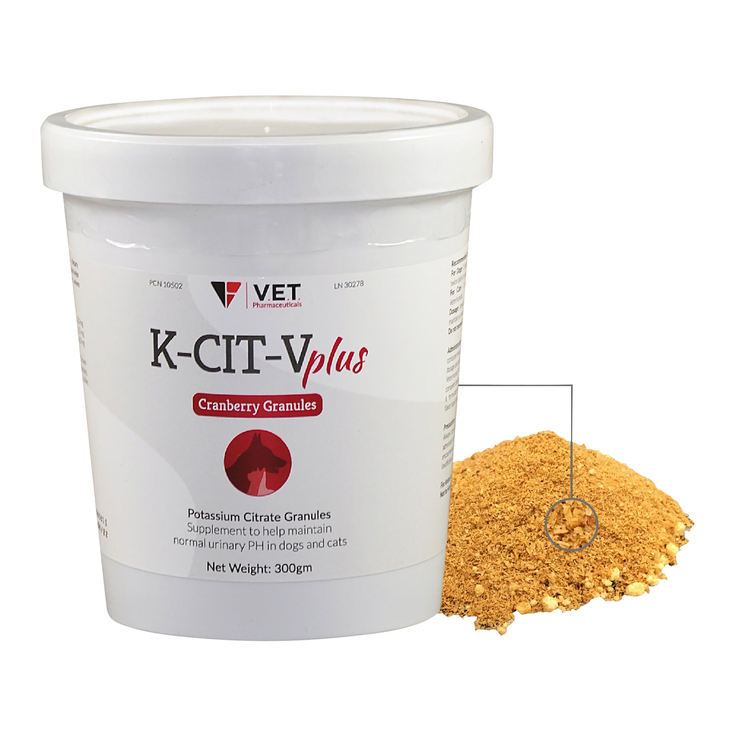 k-cit-v plus cranberry 300 gm granules for dogs and cats