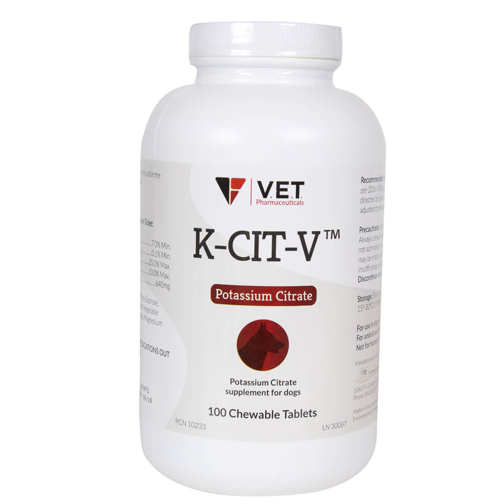 k-cit-v potassium citrate chewable tablets, 640mg, 100ct