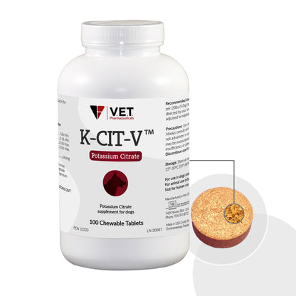 K-CIT-V Potassium Citrate Chewable Tablets, 640mg, 100ct