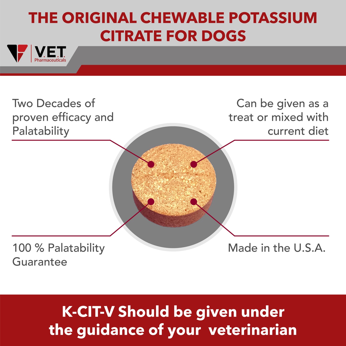 k-cit-v potassium citrate chewable tablets, 640mg, 100ct