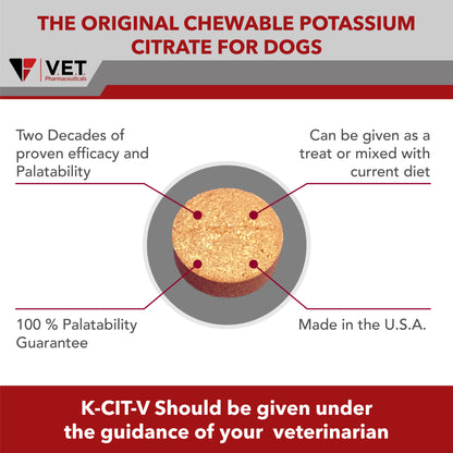 K-CIT-V Potassium Citrate Chewable Tablets, 640mg, 100ct