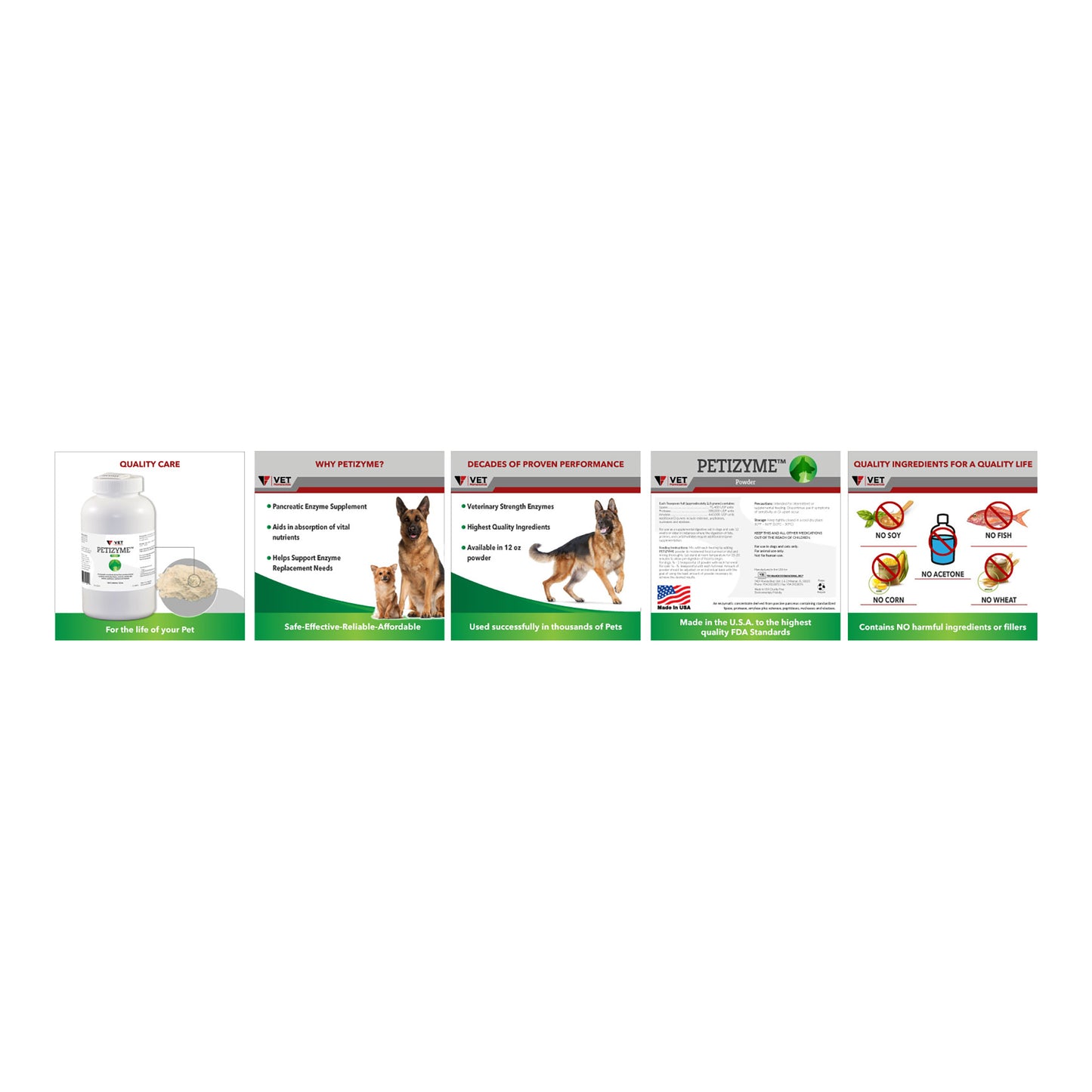 petizyme digestive aid powder for dogs and cats, 12oz