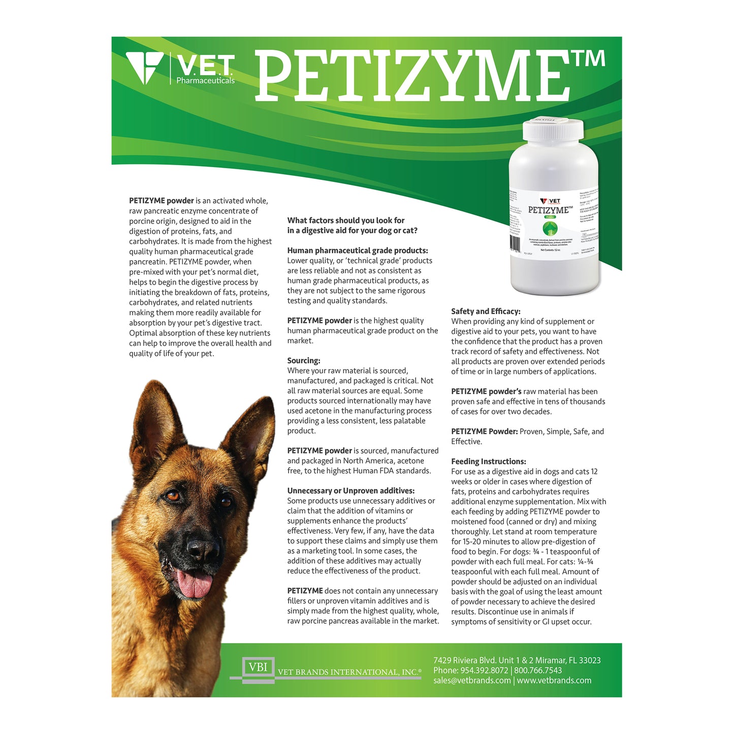 petizyme digestive aid powder for dogs and cats, 12oz