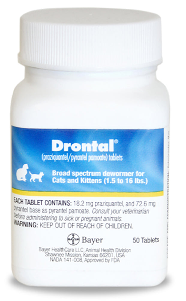 drontal broad spectrum dewormer  50 tablets
