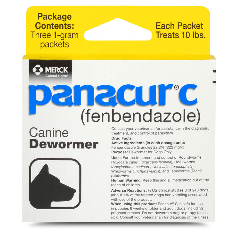 panacur c canine dewormer (fenbendazole granules), 10lbs (yellow)