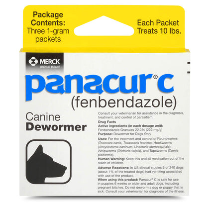 Panacur C Canine Dewormer (fenbendazole granules), 10lbs (Yellow)