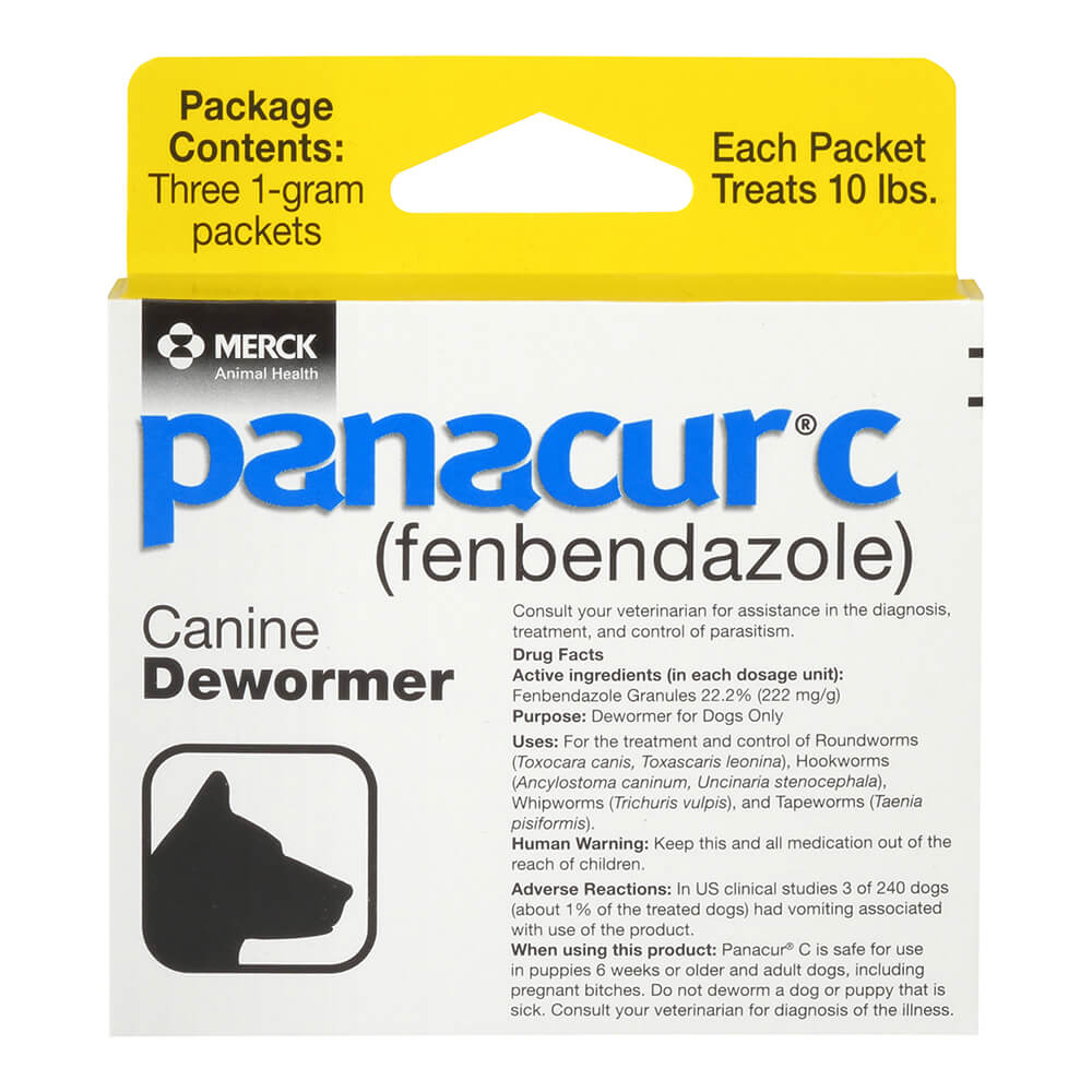 panacur c canine dewormer (fenbendazole granules), 10lbs (yellow)