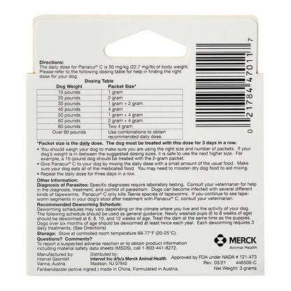Panacur C Canine Dewormer (fenbendazole granules), 10lbs (Yellow)