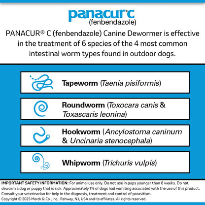 Panacur C Canine Dewormer (fenbendazole granules), 10lbs (Yellow)