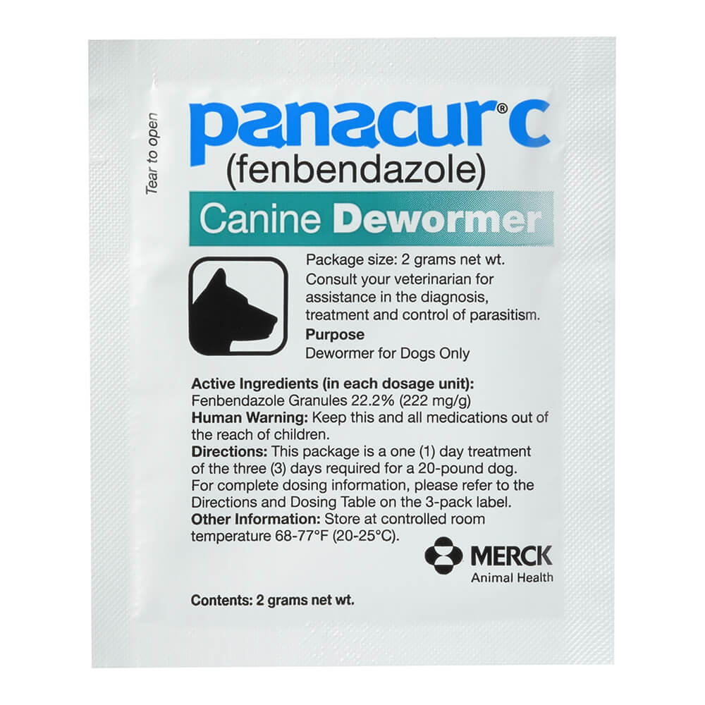 panacur c canine dewormer (fenbendazole granules), 20lbs (green)
