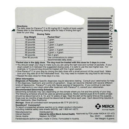 Panacur C Canine Dewormer (fenbendazole granules), 20lbs (Green)
