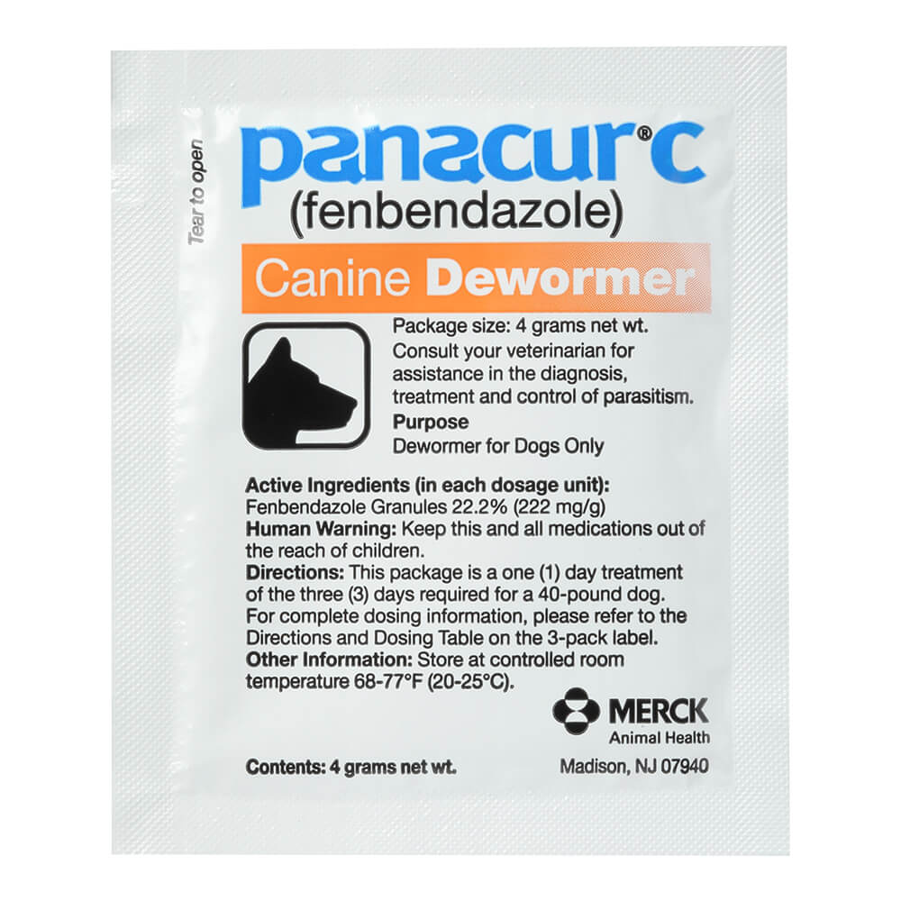 panacur c canine dewormer (fenbendazole granules), 40lbs (orange)