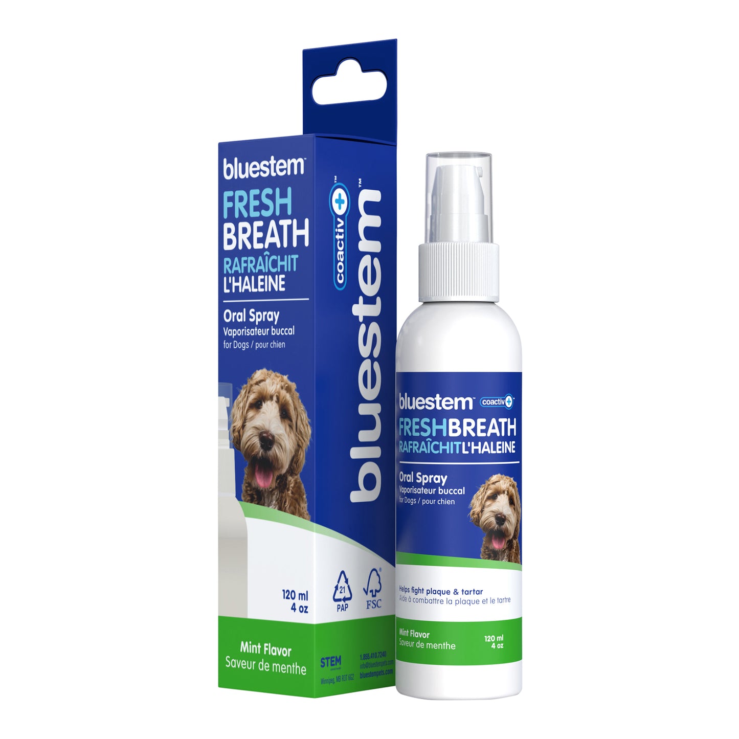 bluestem oral dog spray mint 4 fl oz