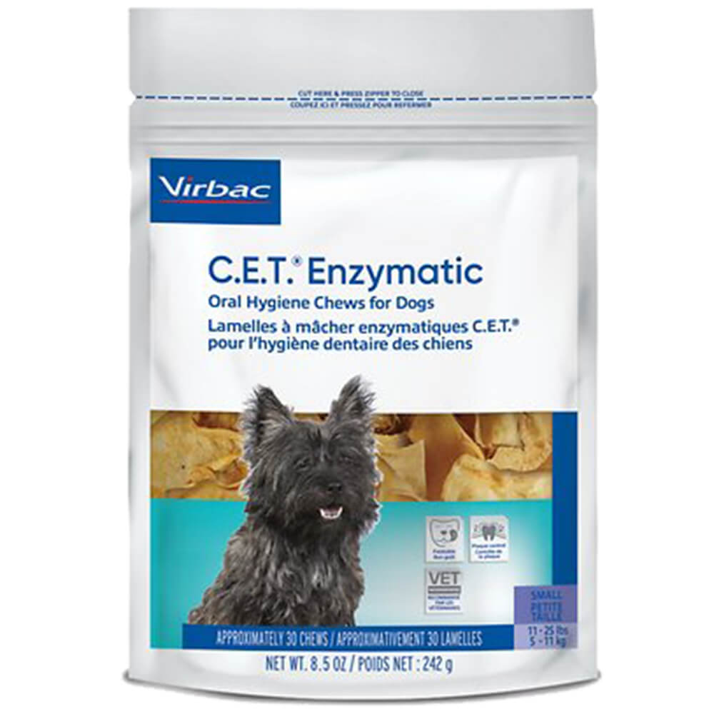 virbac c.e.t. enzymatic oral chews for dogs, 11-25 lbs. 30 ct