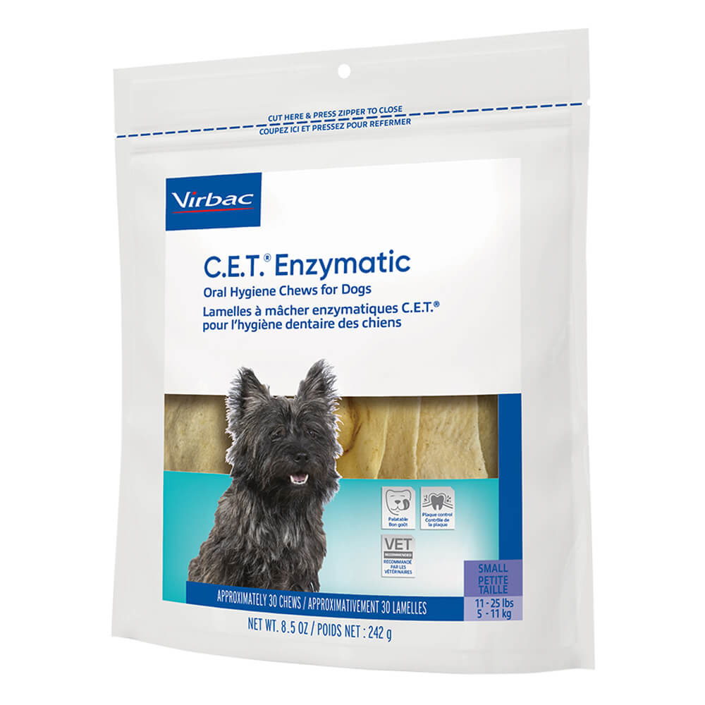 virbac c.e.t. enzymatic oral chews for dogs, 11-25 lbs. 30 ct