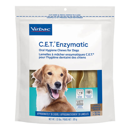 Virbac C.E.T. Enzymatic Oral Chews for Dogs, >50 lbs, 30 ct