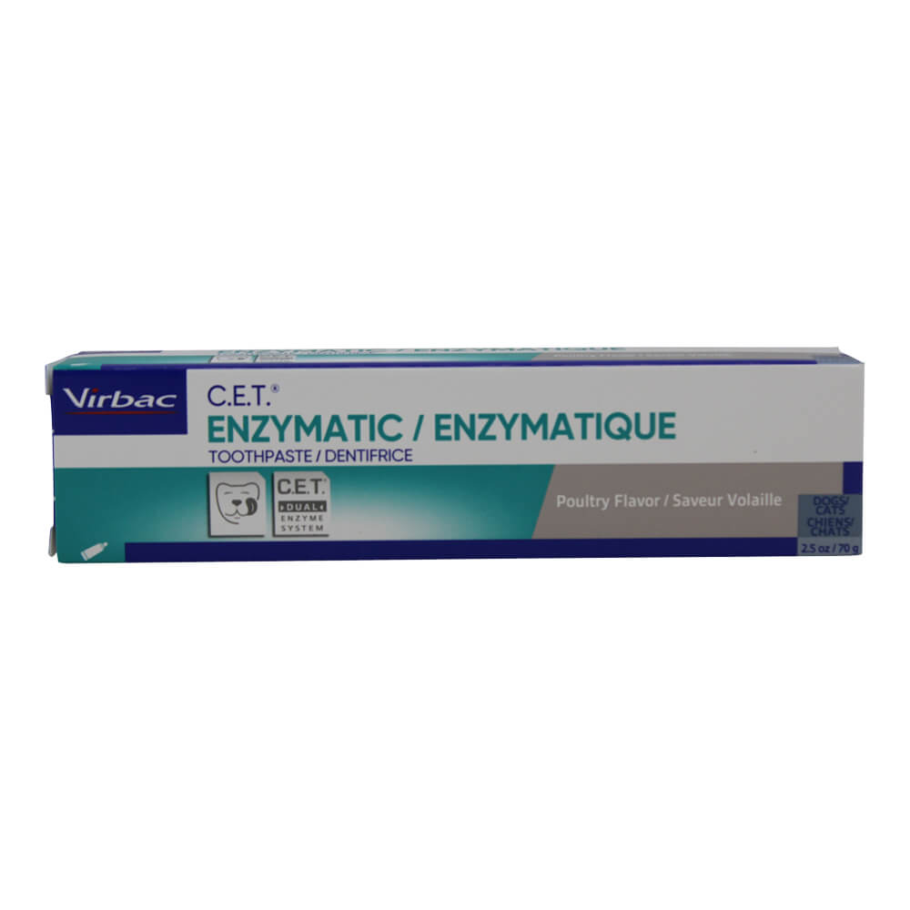 virbac c.e.t. enzymatic pet toothpaste for dogs & cats, poultry, 2.5 oz