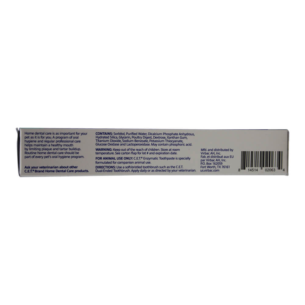 virbac c.e.t. enzymatic pet toothpaste for dogs & cats, poultry, 2.5 oz