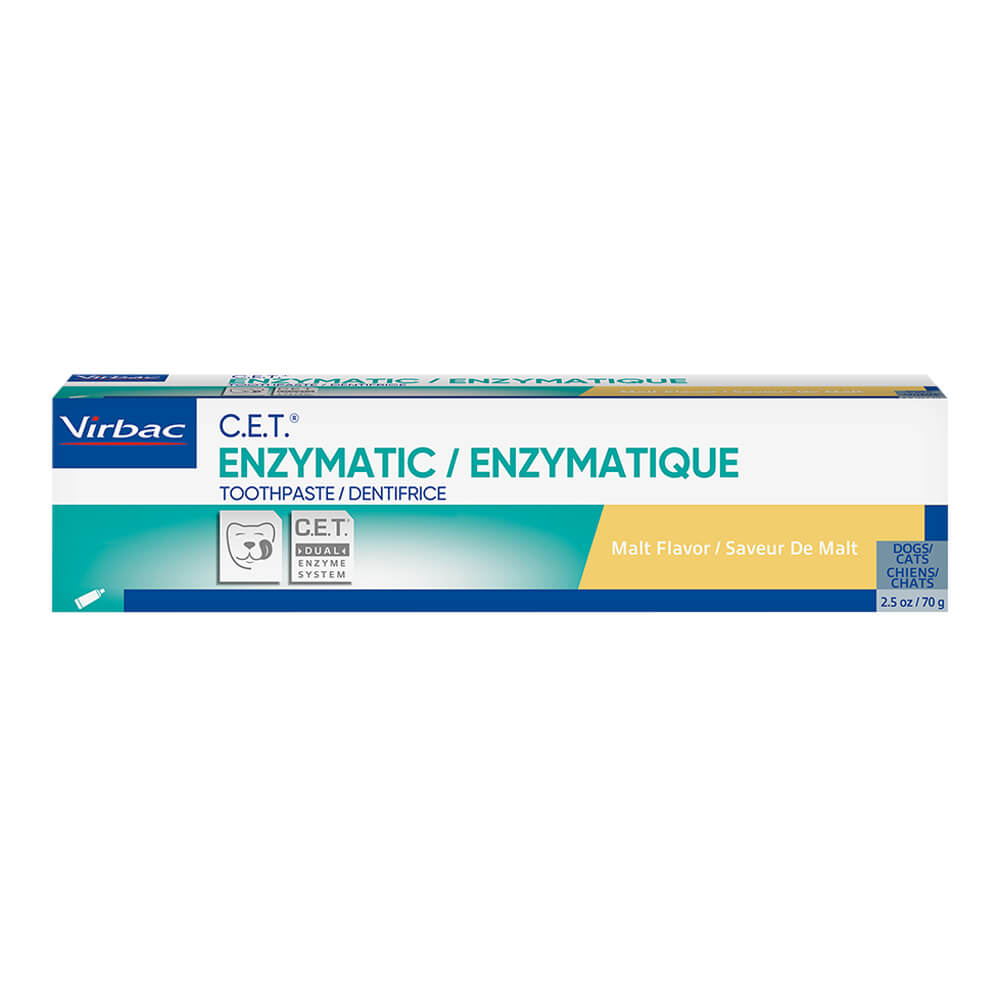 virbac c.e.t. enzymatic pet toothpaste for dogs & cats, malt , 2.5 oz