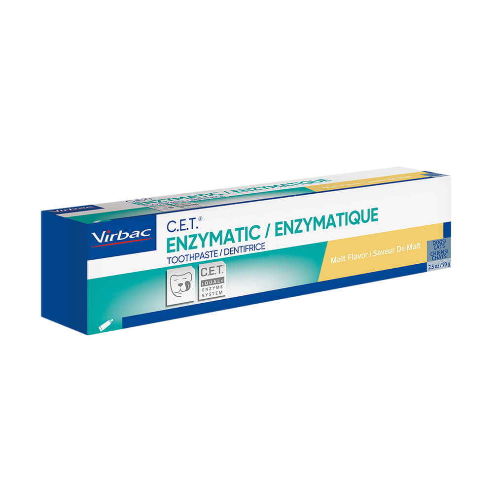 virbac c.e.t. enzymatic pet toothpaste for dogs & cats, malt , 2.5 oz