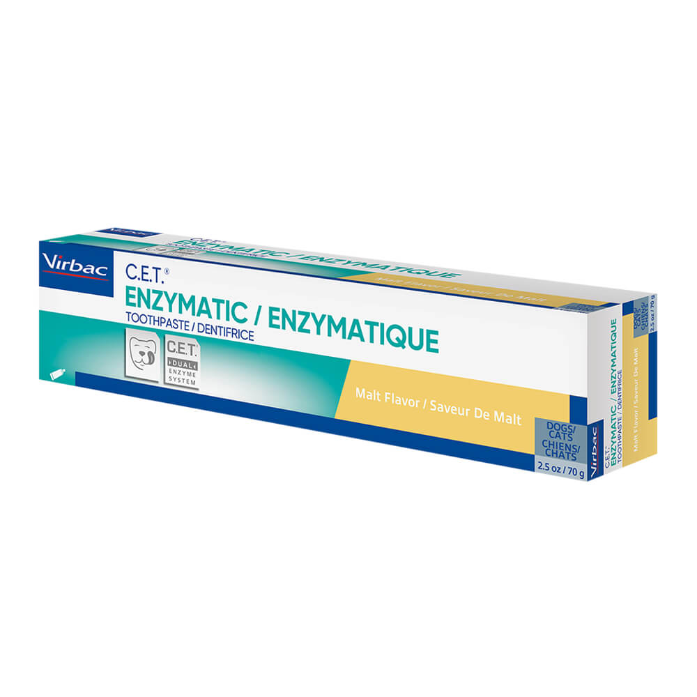 virbac c.e.t. enzymatic pet toothpaste for dogs & cats, malt , 2.5 oz