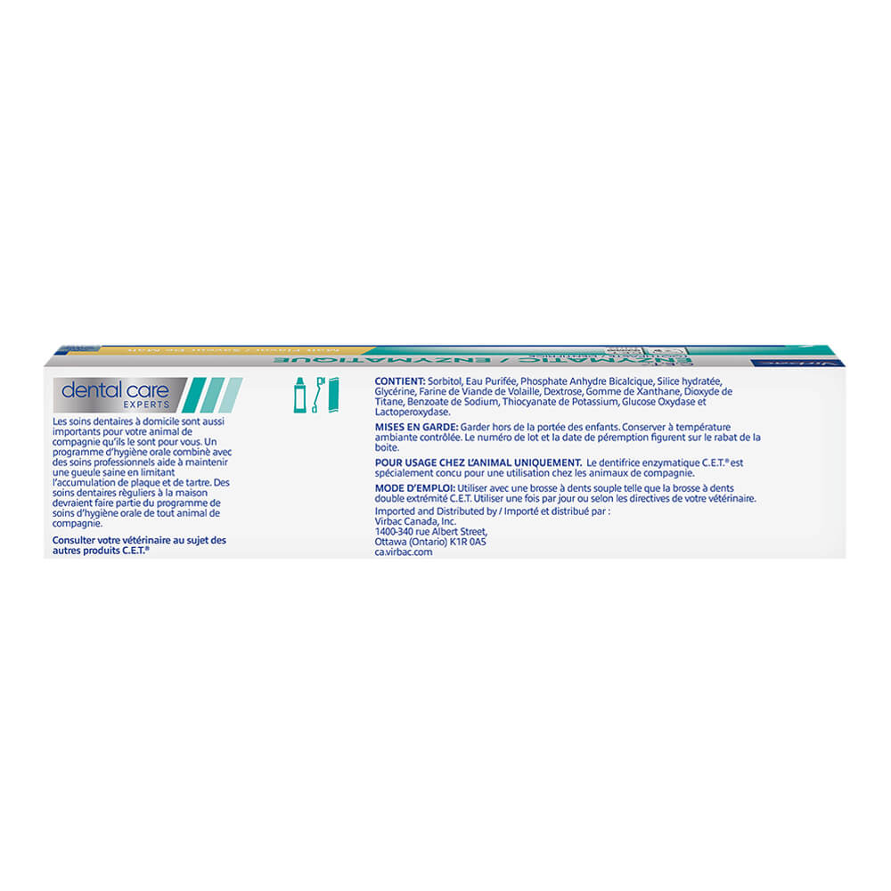 virbac c.e.t. enzymatic pet toothpaste for dogs & cats, malt , 2.5 oz