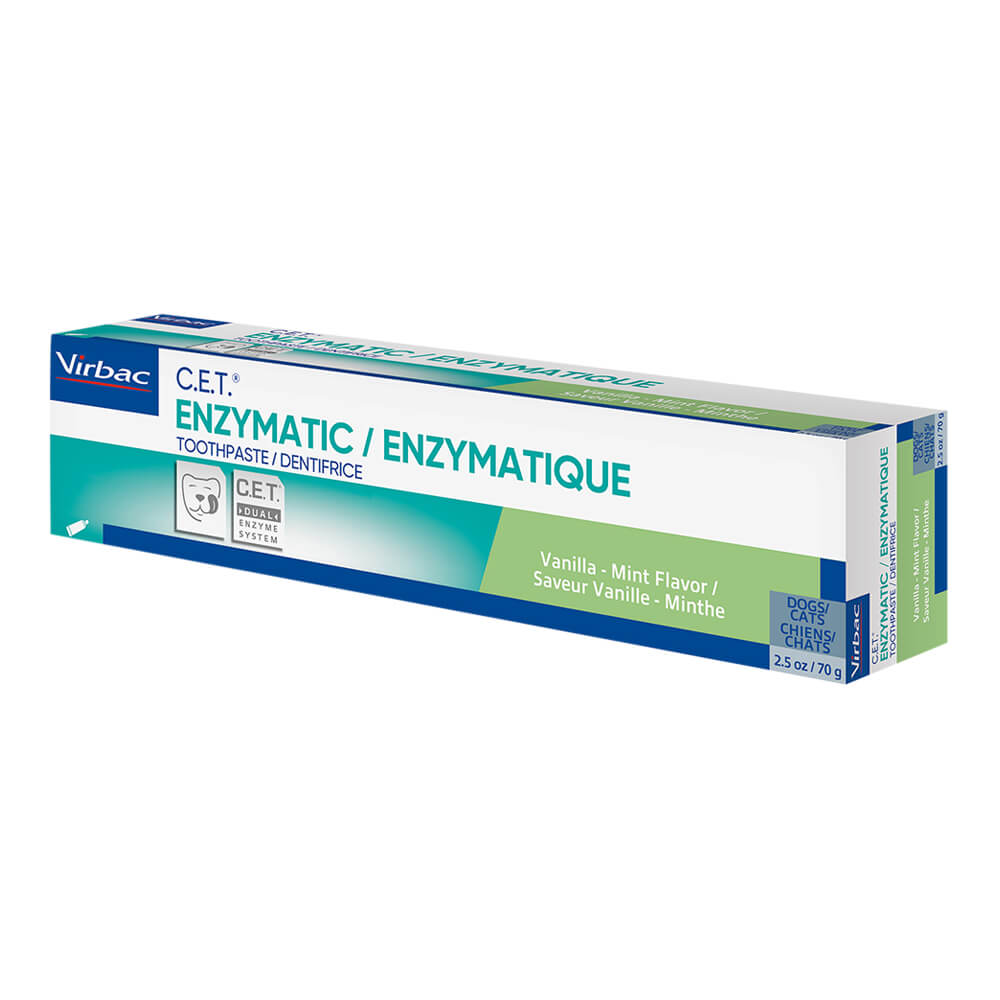 virbac c.e.t. enzymatic pet toothpaste for dogs & cats, vanilla-mint, 2.5 oz