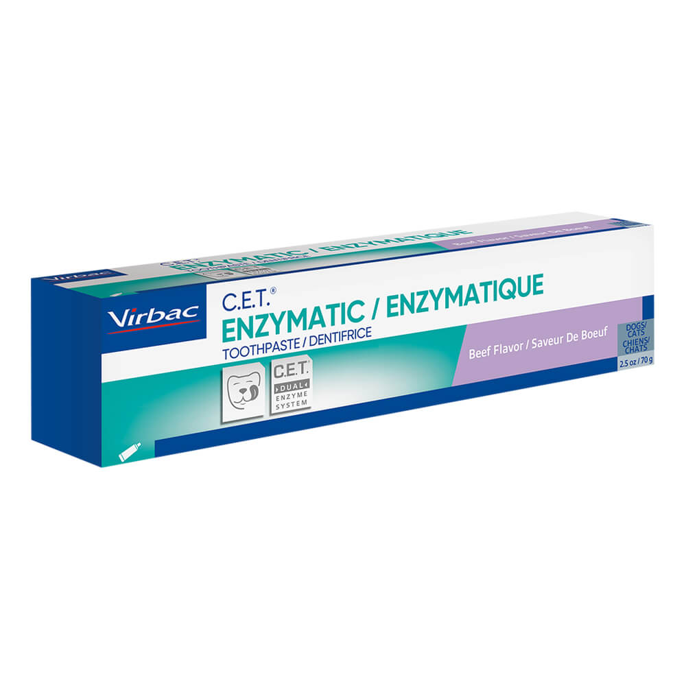 virbac c.e.t. enzymatic pet toothpaste for dogs & cats, beef, 2.5 oz