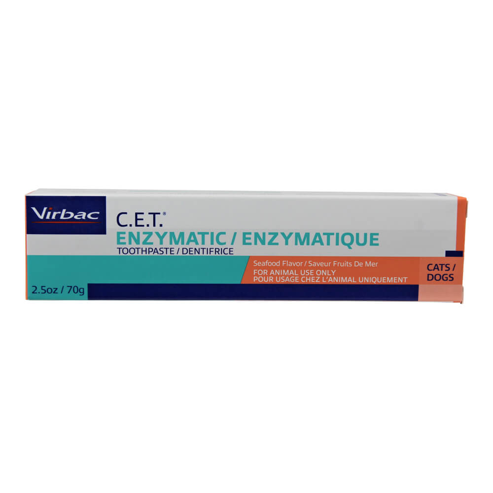 virbac c.e.t. enzymatic pet toothpaste for dogs & cats, seafood, 2.5 oz