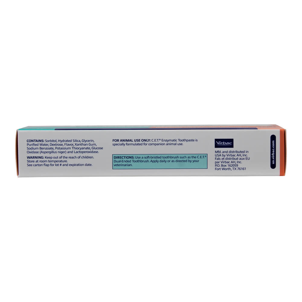 virbac c.e.t. enzymatic pet toothpaste for dogs & cats, seafood, 2.5 oz