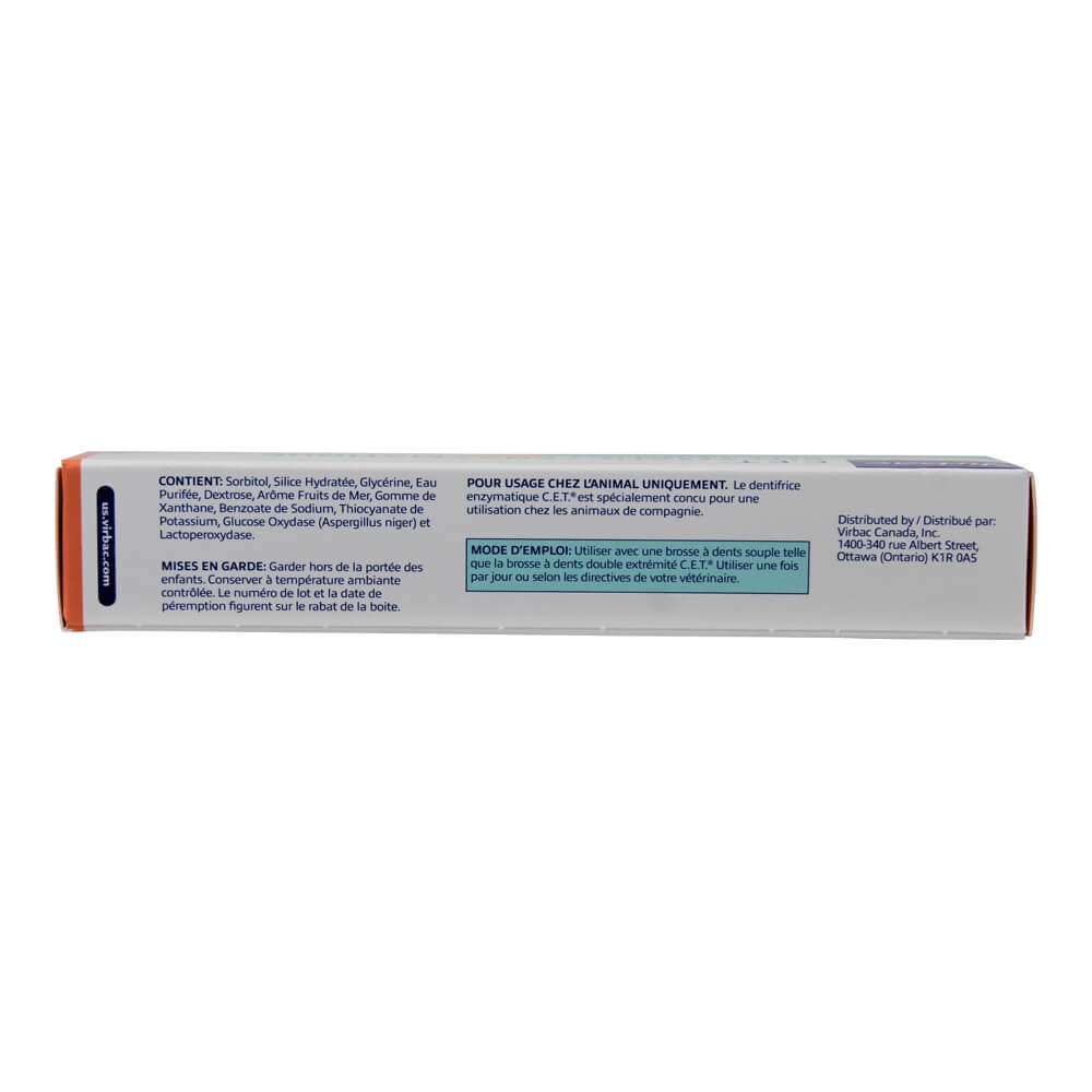 virbac c.e.t. enzymatic pet toothpaste for dogs & cats, seafood, 2.5 oz