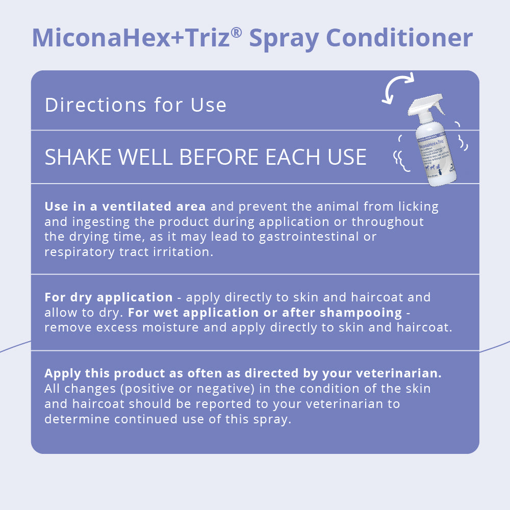 miconahex+ triz spray for dogs  cats and horses, 16 oz