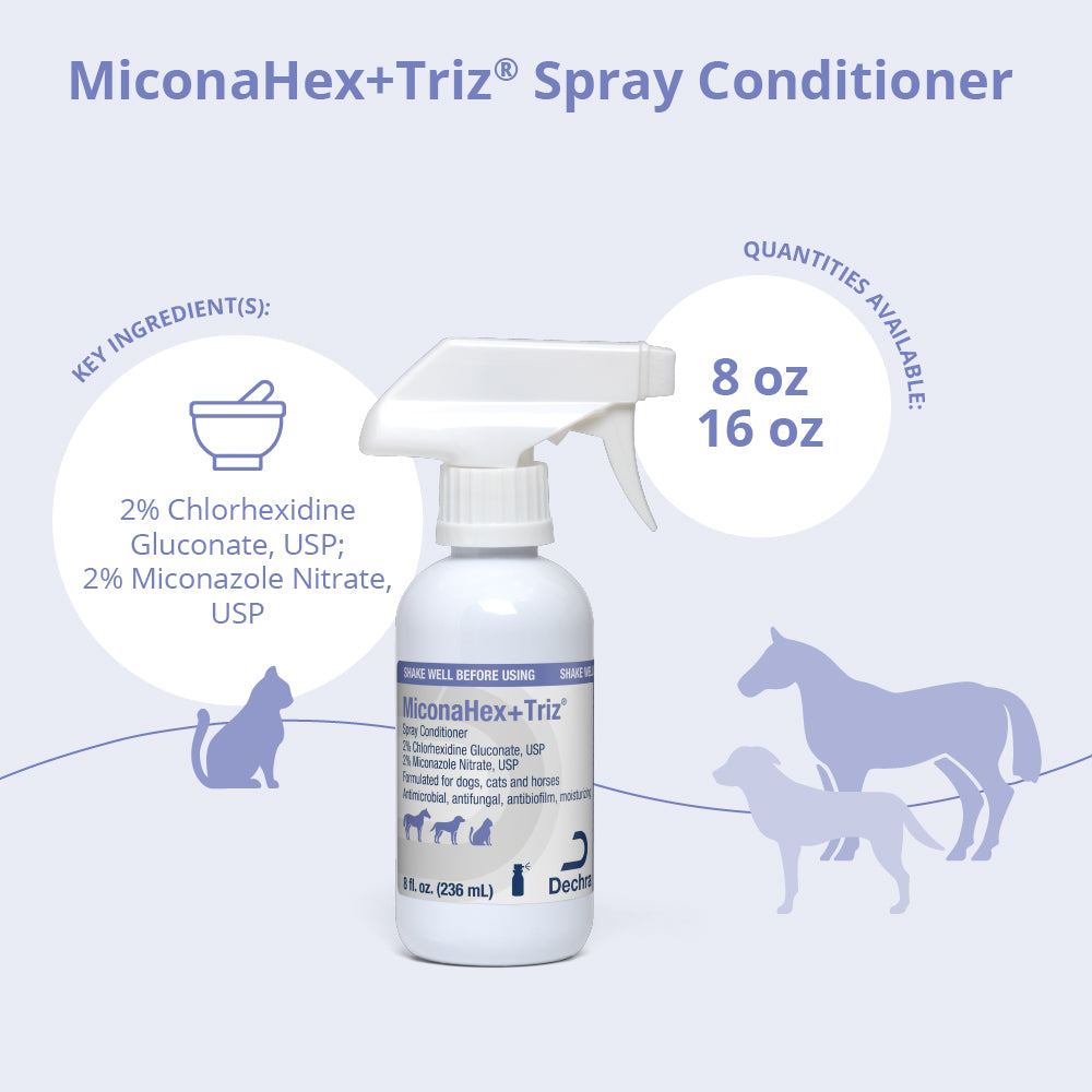 miconahex+ triz spray for dogs  cats  and horses, 8 oz